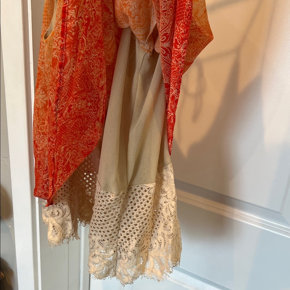Cato Orange and Cream Lace Camisole - Picture 5 of 5